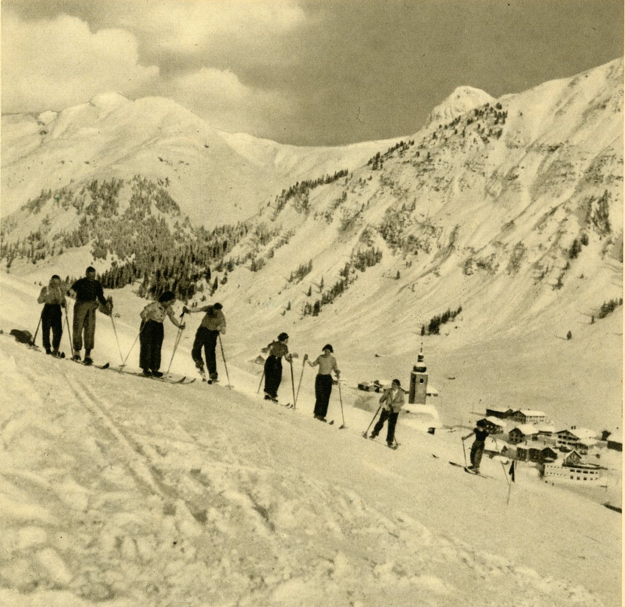 Hiihtotunti, Arlberg, Itävalta, 1935. tekijältä Unbekannt