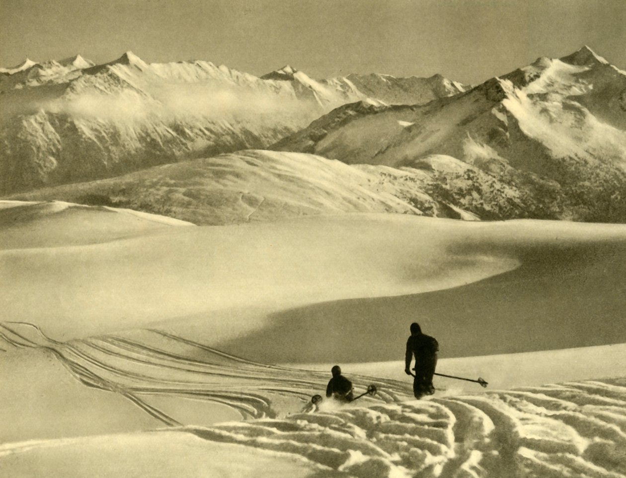 Hiihto Gerlosin tasangolla, Itävallassa, 1935. tekijältä Unbekannt