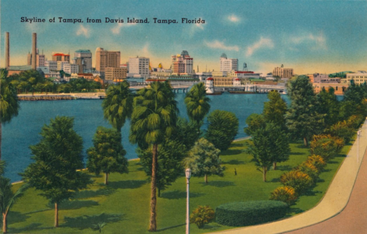 Tampan siluetti, Davis Island, Tampa, Florida, 1940-luku tekijältä Unbekannt