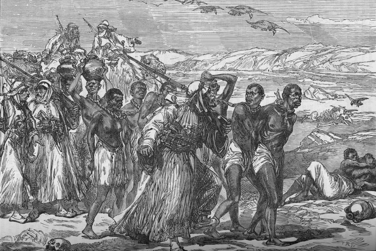 Slave Gang Crossing The African Desert, c1881-85 tekijältä Unbekannt