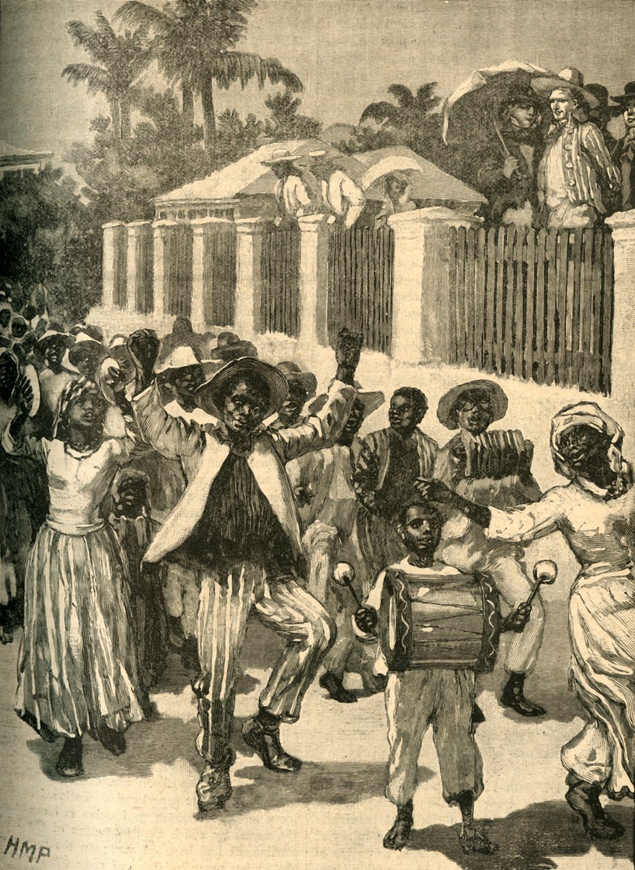 Orjuuden vapautusfestivaali Barbadoksella, c1834 c1890. tekijältä Unbekannt