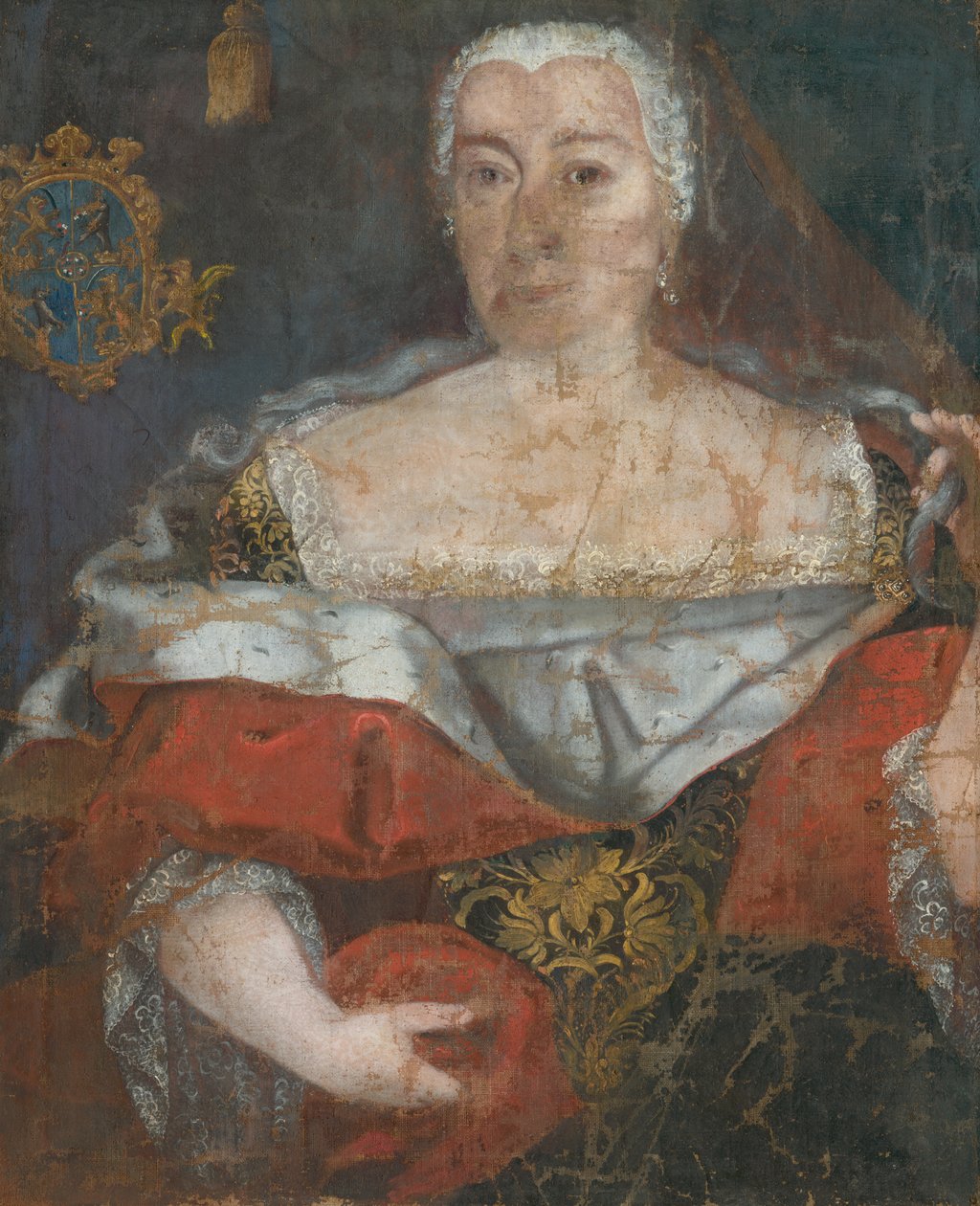 Slovenský maliar okolo polovice 18. storočia - Portrait of a Zemianka in Brocaded Cloak tekijältä Unbekannt