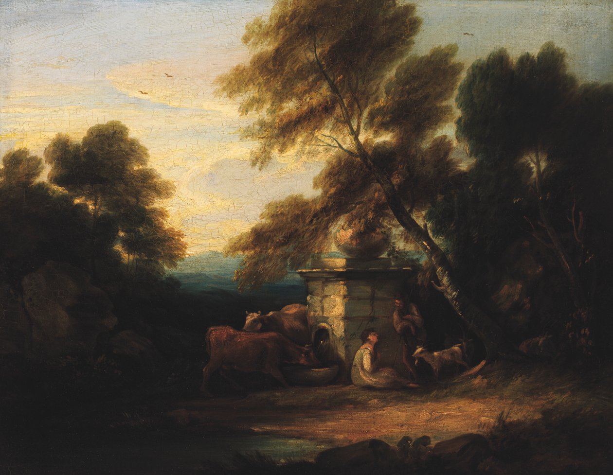 Pieni maisema, n. 1750-1800. tekijältä Unbekannt