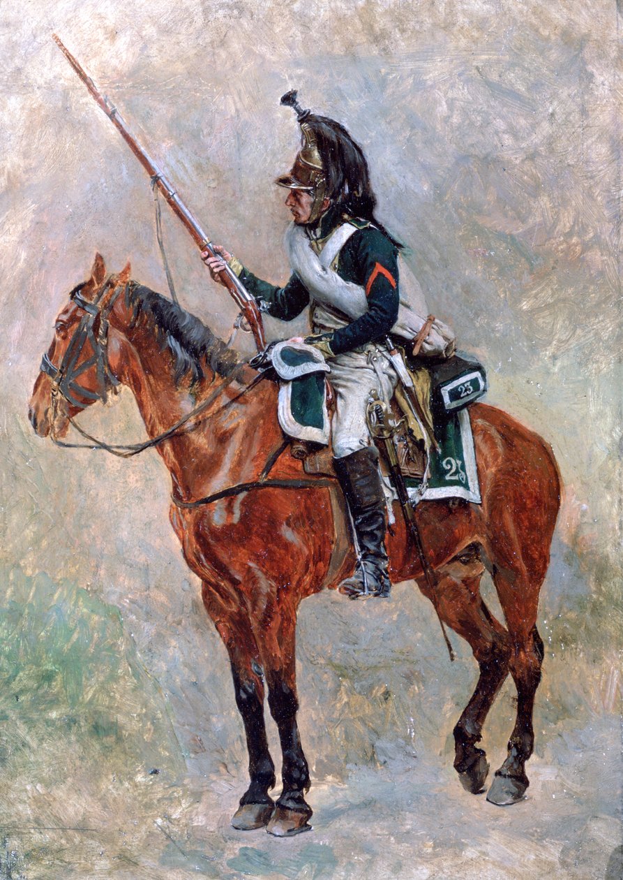 Sotilas hevosen selässä, 1800-luku tekijältä Unbekannt