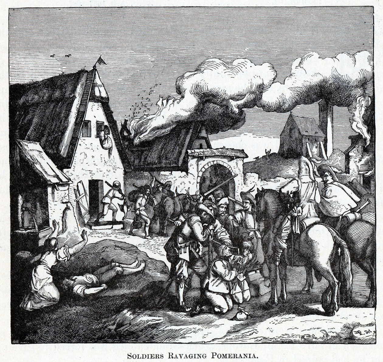 Sotilaat tuhoavat Pommerin, 1882 tekijältä Unbekannt