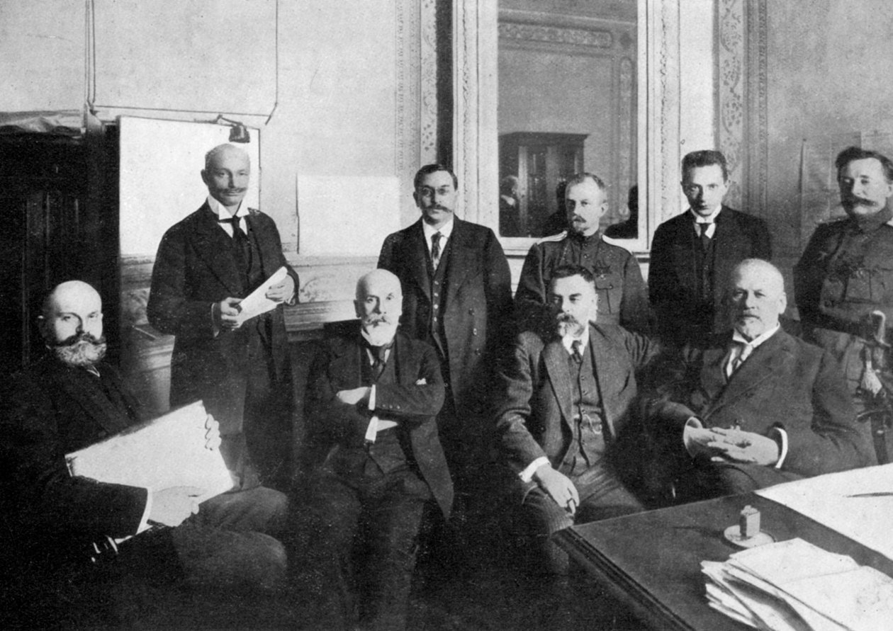 Jotkut Venäjän vallankumouksen johtajista, 1917, c1920 tekijältä Unbekannt