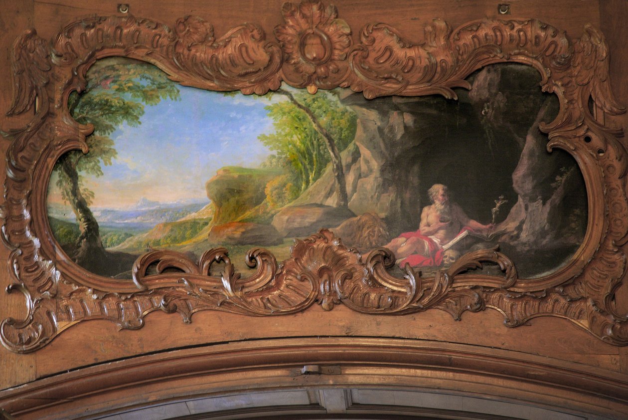 Somme, Cistercian Abbey of Valloires 1100-luvulla, rakennettiin uudelleen 1600-luvulla, Francois Boucherin maalaus L