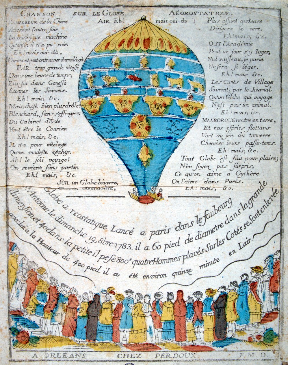 Laulu aerostaattisella pallolla, 1700-luku tekijältä Unbekannt