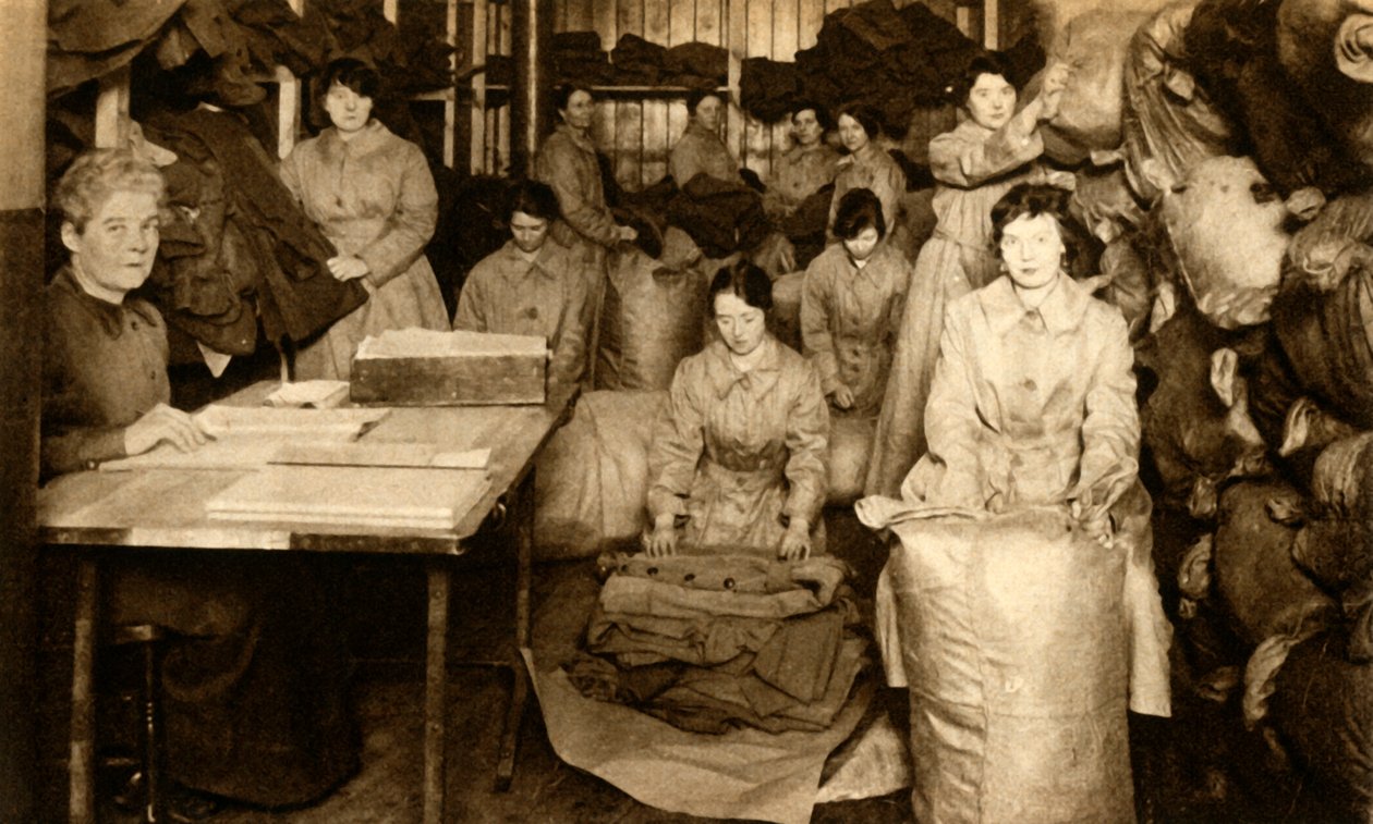 Univormujen lajittelu WAAC-vaatekaupassa, Ensimmäinen maailmansota, 1914-1918, 1933. tekijältä Unbekannt