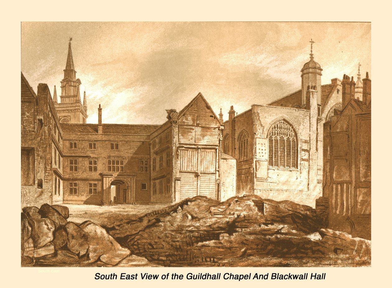 South East View Guildhall Chapel ja Blackwell Hall, 1886 tekijältä Unbekannt