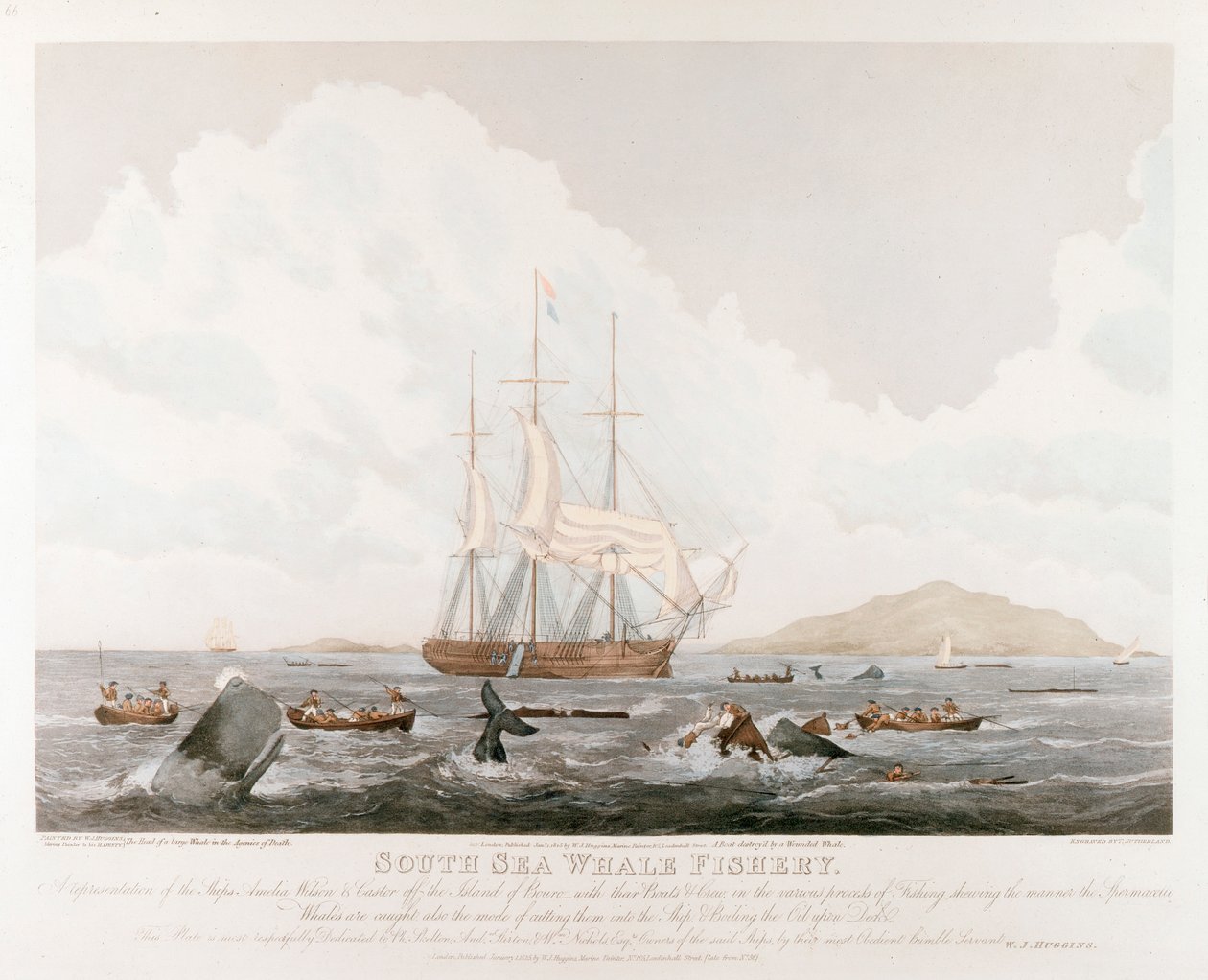 Etelämeren valaiden kalastus, 1825 tekijältä Unbekannt
