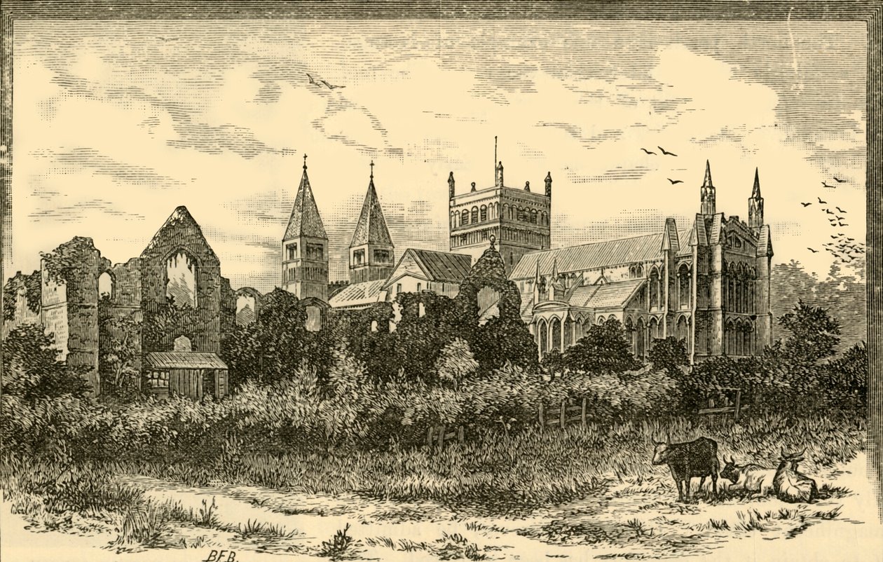 Southwell Minster ja palatsin rauniot, 1898. tekijältä Unbekannt