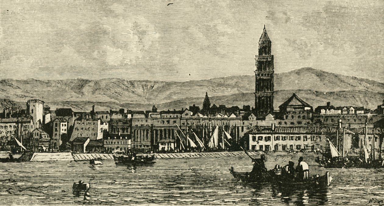 Spalatro, satamasta, 1890. tekijältä Unbekannt