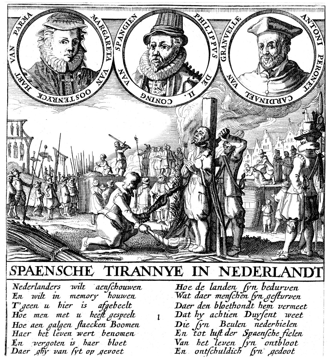 Espanjan hugenottien teloitus, c1565 tekijältä Unbekannt