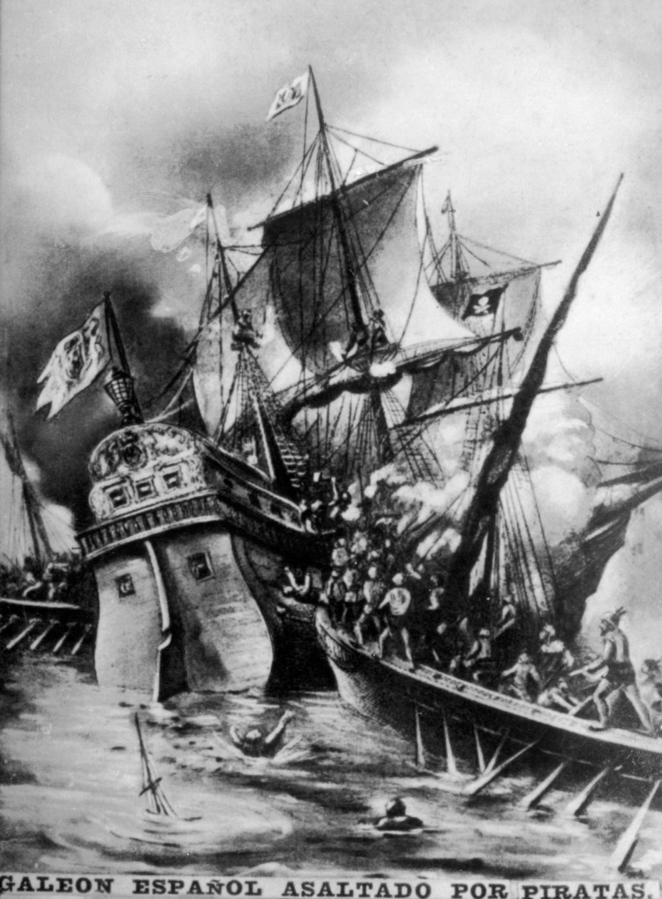 Espanjan galleoniin hyökätty, 1600-luku, 1920-luku tekijältä Unbekannt