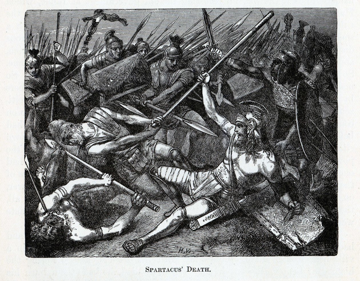 Spartacuksen kuolema, 1882 tekijältä Unbekannt