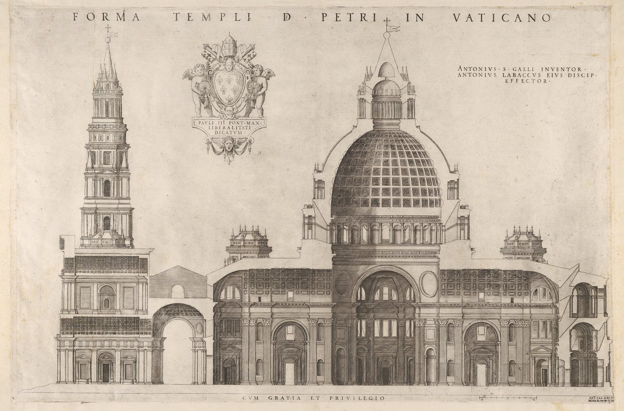 Roomalaisen loiston peili: Pietarin basilikan suunnittelu Peters Vatikaanissa, 1514 tekijältä Unbekannt