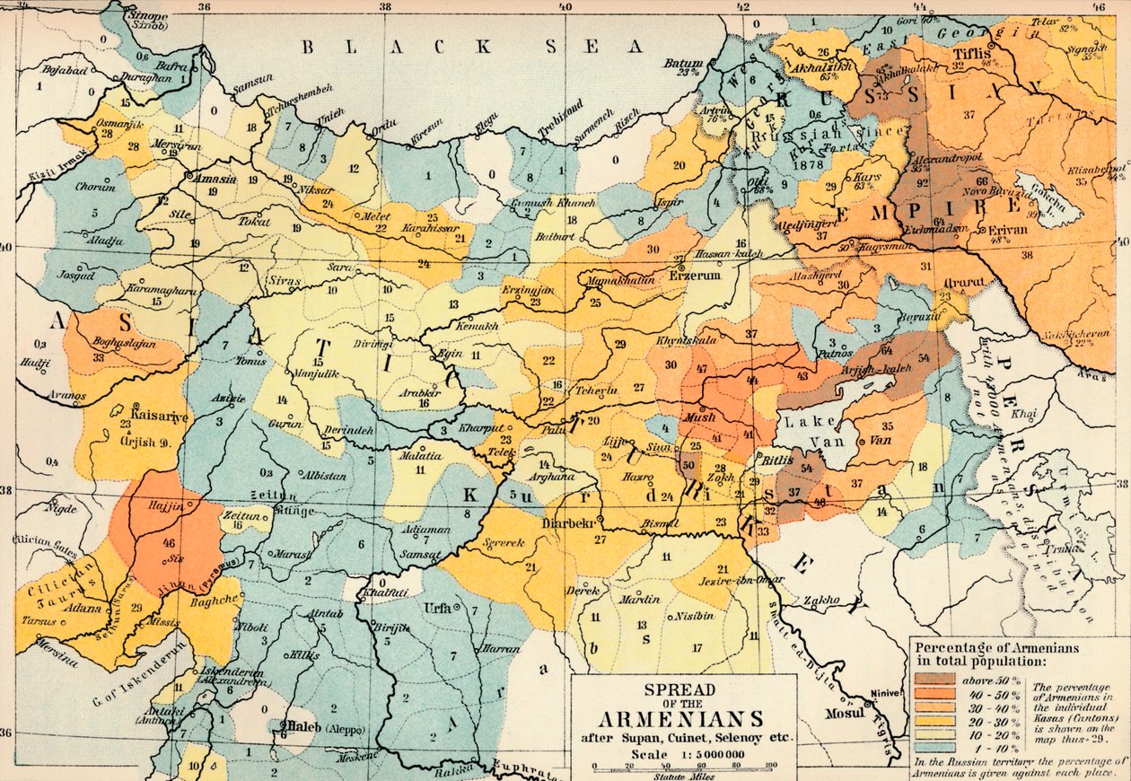 Armenian leviäminen Supanin, Cuinetin, Selenoyn jne. jälkeen, c1560, 1907 tekijältä Unbekannt