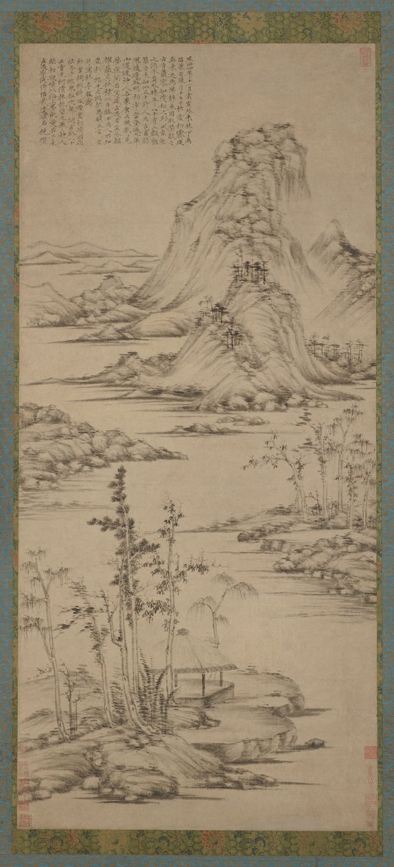 Spring Mists over a Riverside Pavilion, Ming-dynastia, 1368-1644. tekijältä Unbekannt