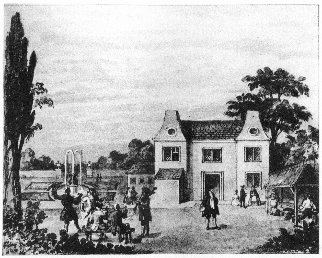 Kevätpuutarhat, Lowndes Squaren paikka, Lontoo, 1700-luvun lopulla 1907 tekijältä Unbekannt