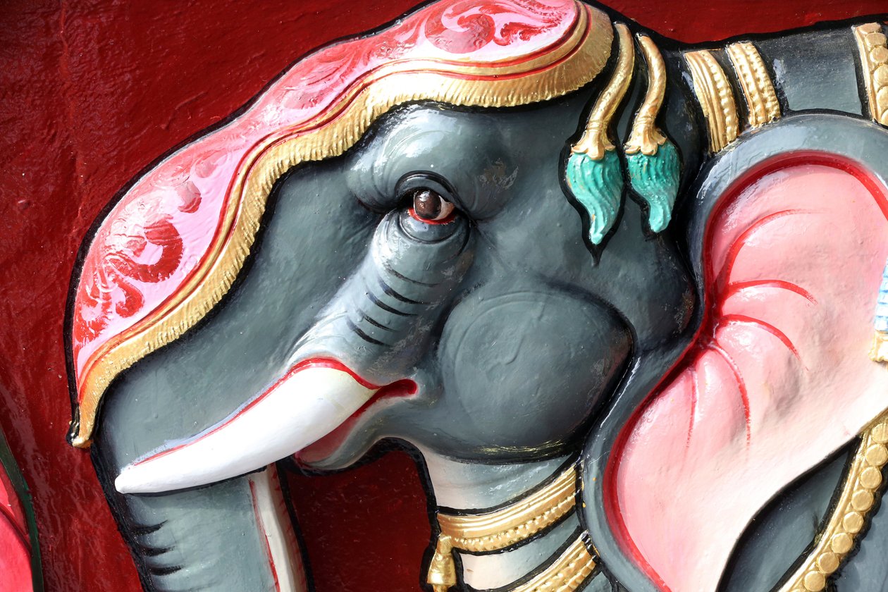 Sri Vadapathira Kaliammanin hindutemppeli. Norsu. Singapore tekijältä Unbekannt