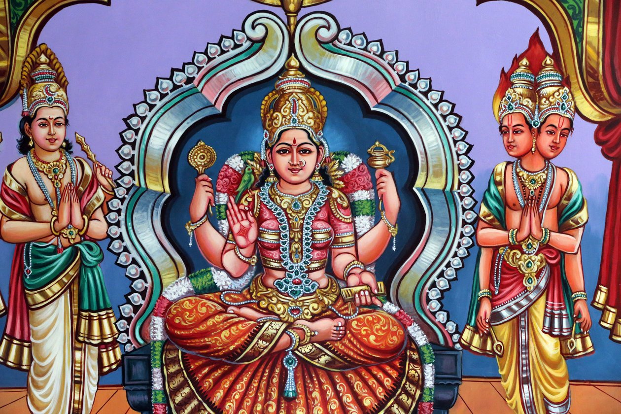 Sri Vadapathira Kaliammanin hindutemppeli. Ylin äiti tavarat. Singapore tekijältä Unbekannt