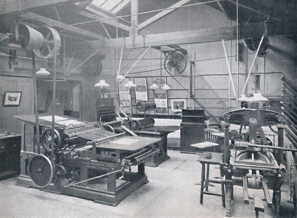 St. Bride Foundation School. Koopainokonehuone, 1917 tekijältä Unbekannt