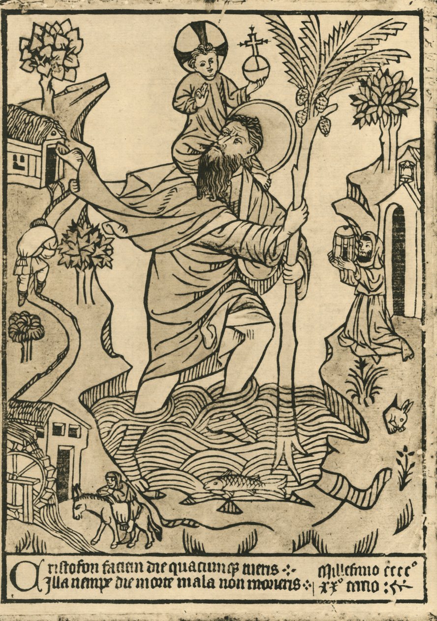 Pyhä Kristofer. 1423, 1915. tekijältä Unbekannt