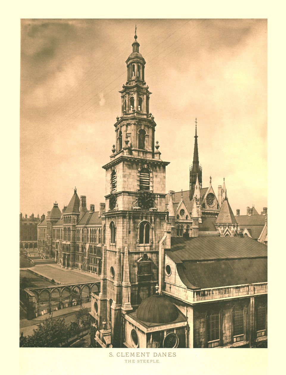 St Clement Danes, Torni, 1800-luvun puoliväli. tekijältä Unbekannt
