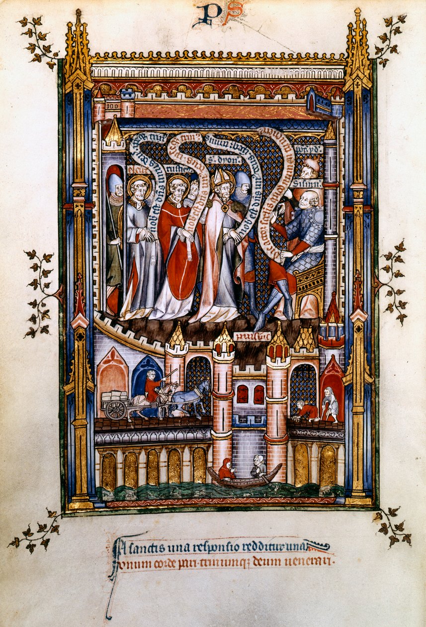 St Denis, St Rusticus ja St Eleutherius ennen Sisinniusta, 1317 tekijältä Unbekannt