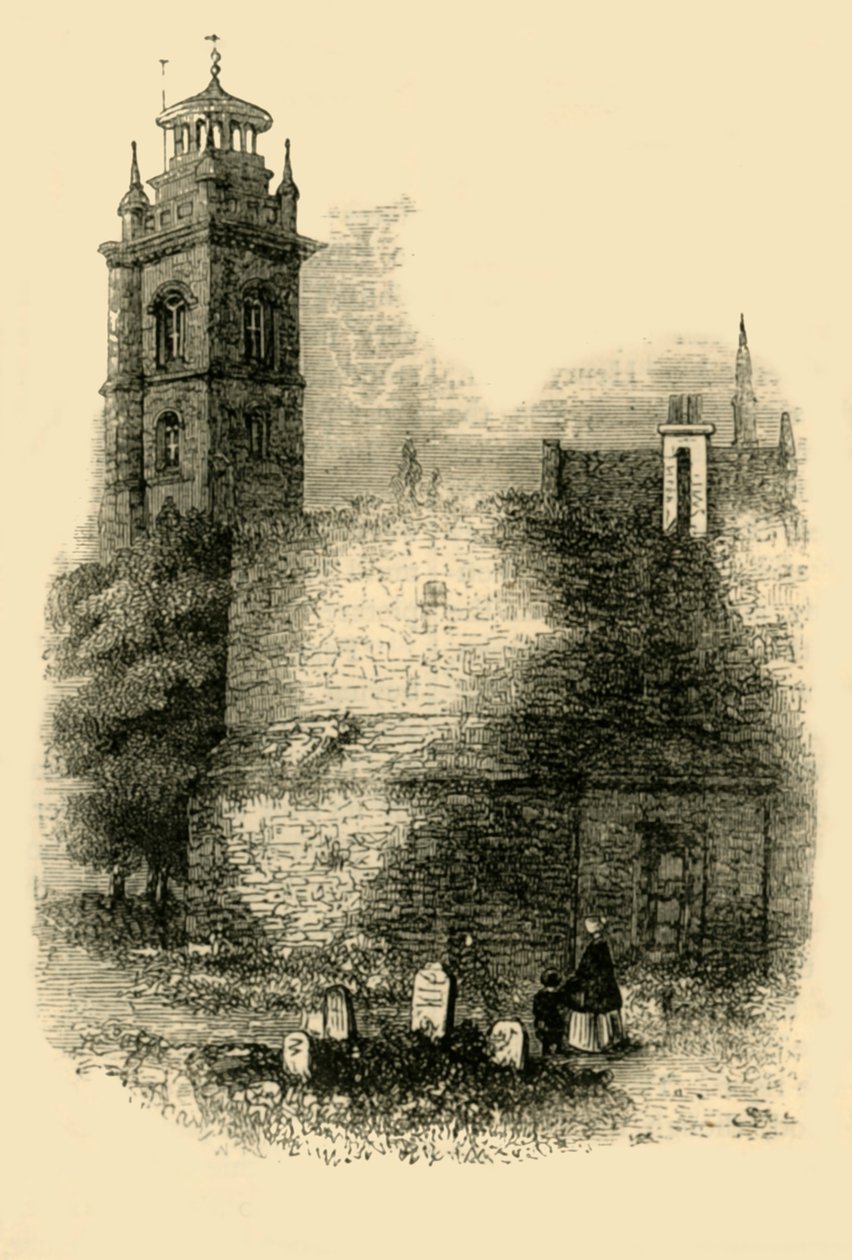 St. Giles, Cripplegate, Showing the Old Wall, c1872. tekijältä Unbekannt