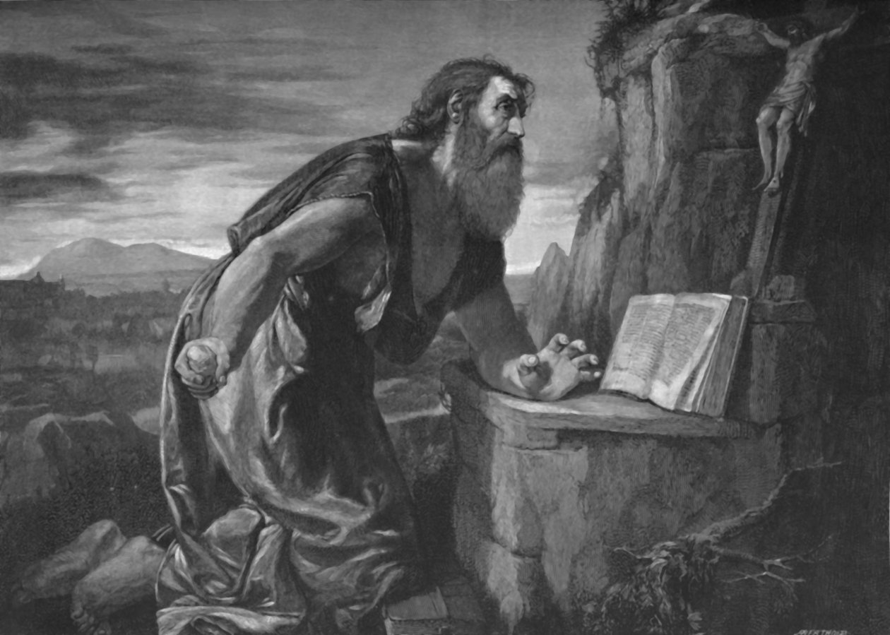 St. Hieronymus erämaassa, n. 1525-1530, 1896 tekijältä Unbekannt