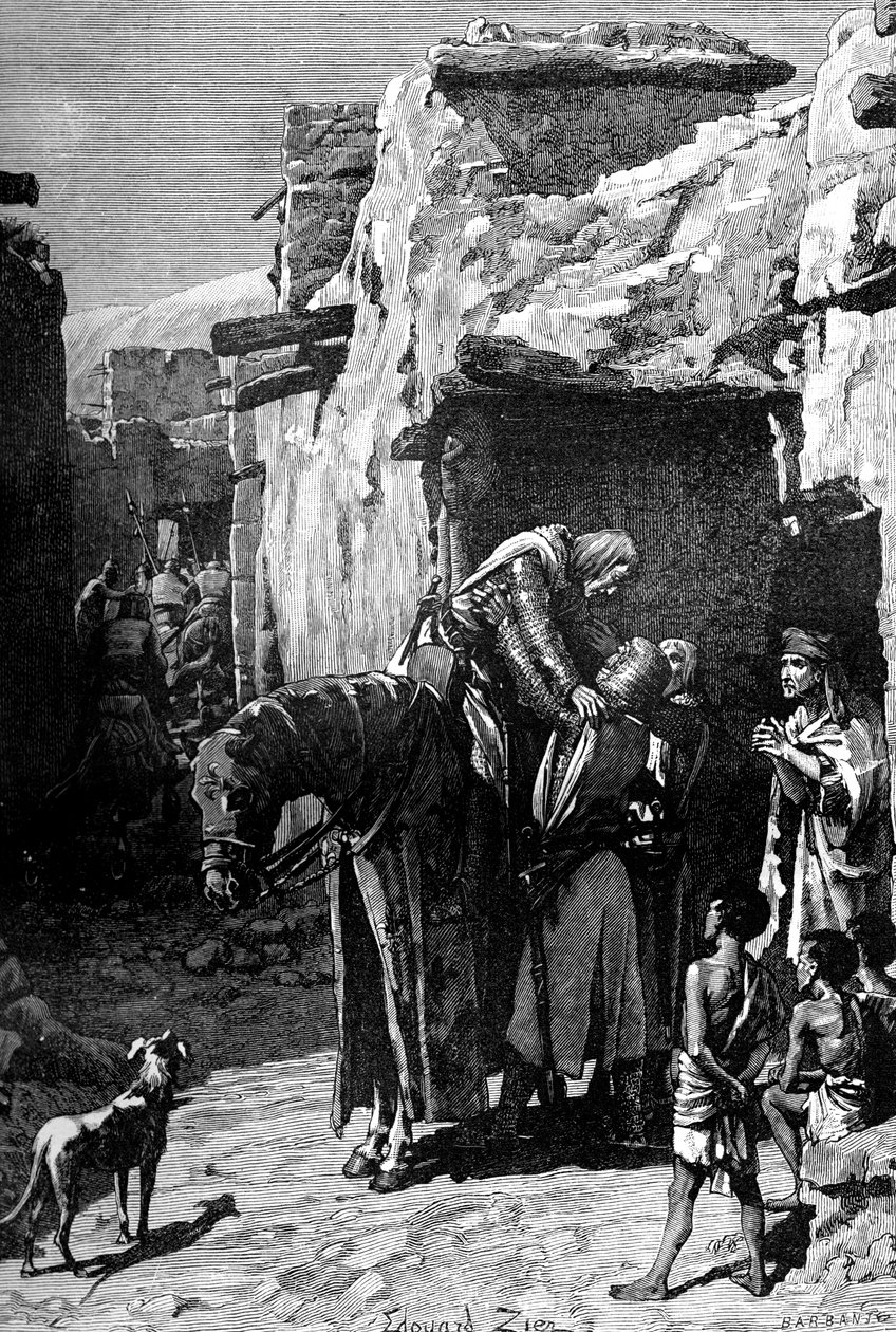 St Louis, Ranskan kuningas, etsii turvaa saraseenien edessä, 1909 tekijältä Unbekannt
