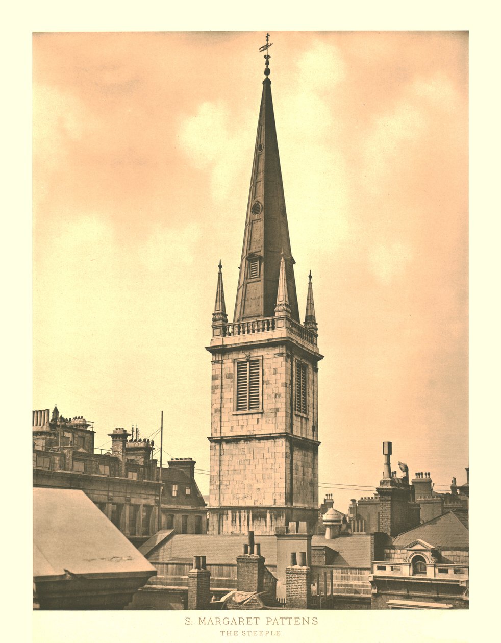 St Margaret Pattens, The Steeple, 1800-luvun puolivälissä. tekijältä Unbekannt