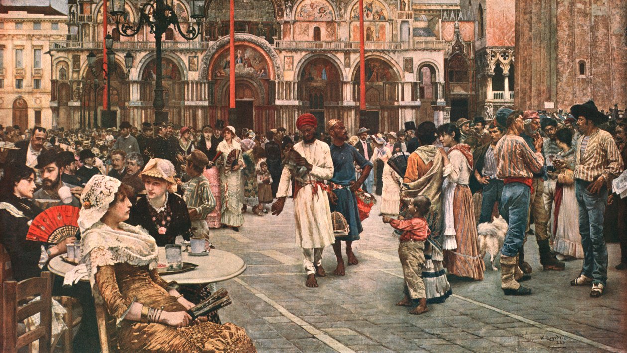 Pyhän Markuksen aukio, Venetsia, 1883, c1902. tekijältä Unbekannt