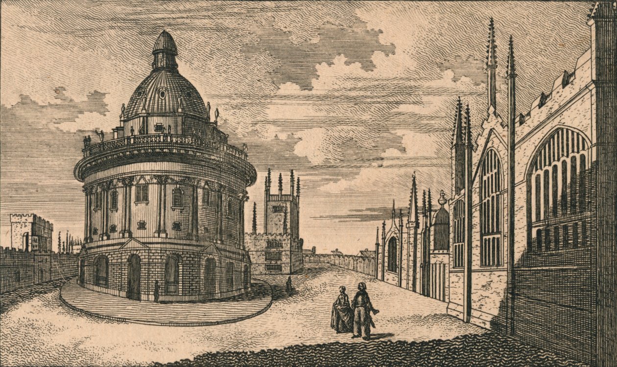 St. Marys Church ja Radcliffe-kirjasto Oxfordissa, 1700-luku. tekijältä Unbekannt