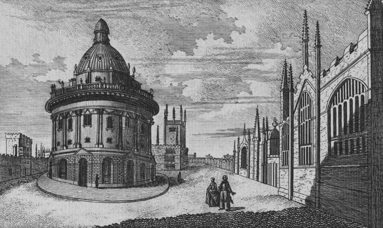 St. Marys Church ja Radcliffe-kirjasto Oxfordissa, 1700-luku tekijältä Unbekannt