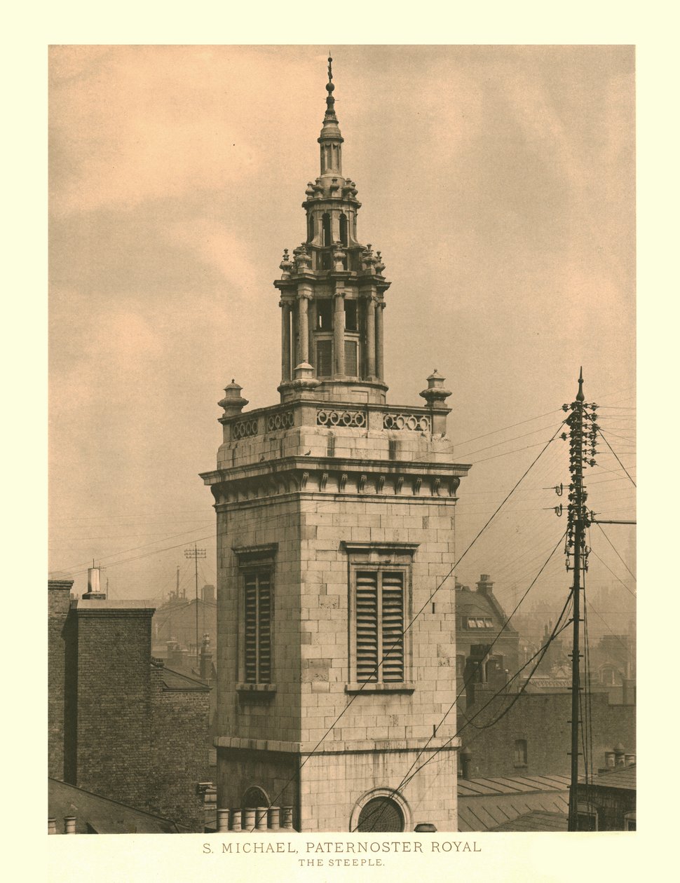 St Michael, Paternoster Royal, The Steeple, 1800-luvun puolivälissä. tekijältä Unbekannt