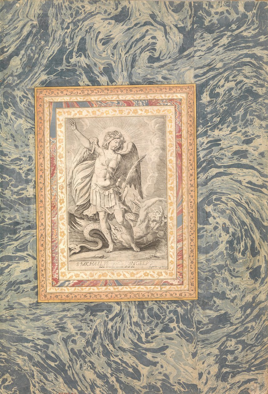 Pyhä Mikael, arkkienkeli, Folio Bellini-albumista, n. 1600. tekijältä Unbekannt