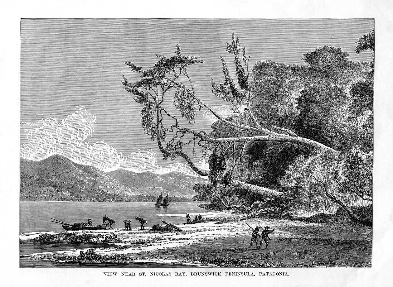 St Nicolas Bay, Brunswickin niemimaa, Patagonia, 1800-luku tekijältä Unbekannt