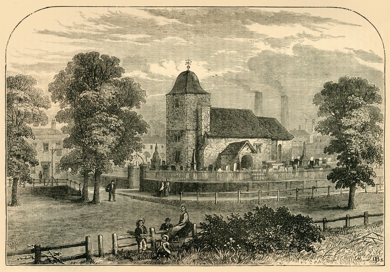 Pyhän Pancrasin kirkko vuonna 1820, n. 1876. tekijältä Unbekannt