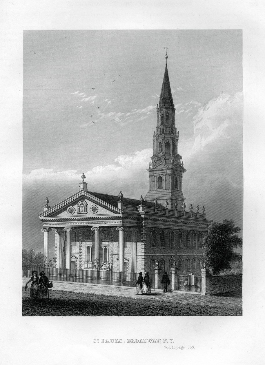 St Pauls Chapel, Broadway, New York, 1855 tekijältä Unbekannt