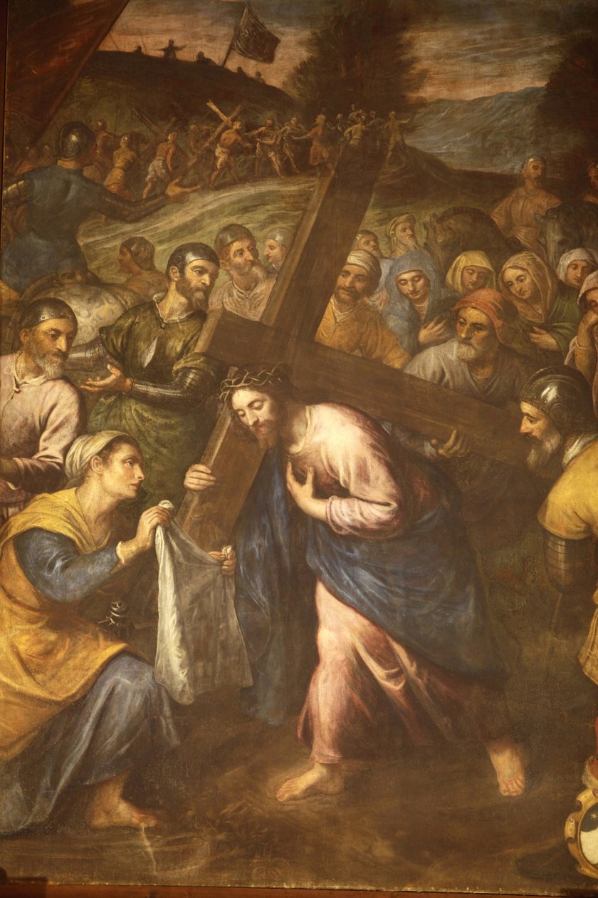 Sta Veronica ja Jeesus kantamassa ristiään, Tricase, Italia tekijältä Unbekannt