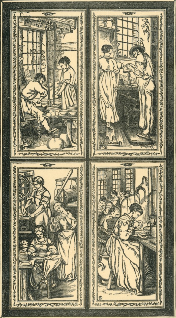 Staffordshire Processes, suunnittelu lasimaalauksille, c1870, 1881. tekijältä Unbekannt