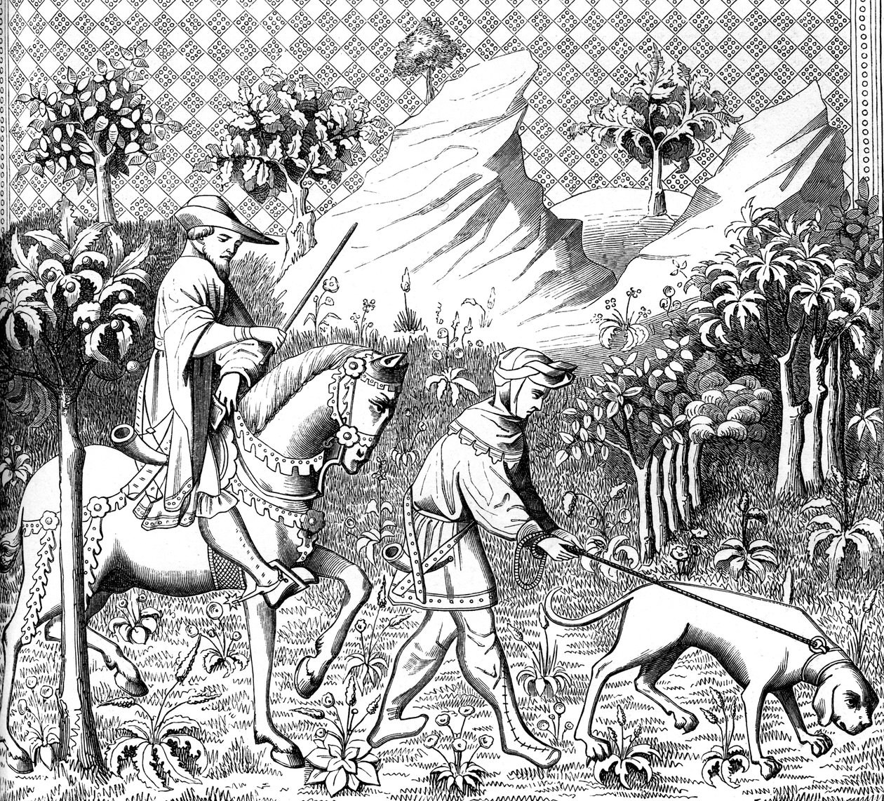 Hirvenmetsästys, 1300-luku 1849 tekijältä Unbekannt