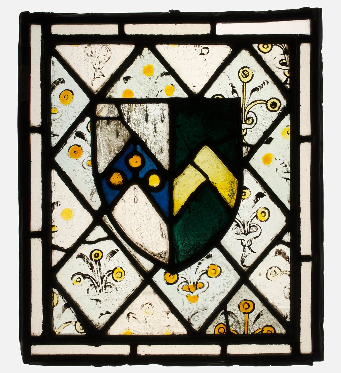 Lasimaalauspaneeli Heraldic Shield of Johnsonilla, Brittiläinen, n. 1500. tekijältä Unbekannt