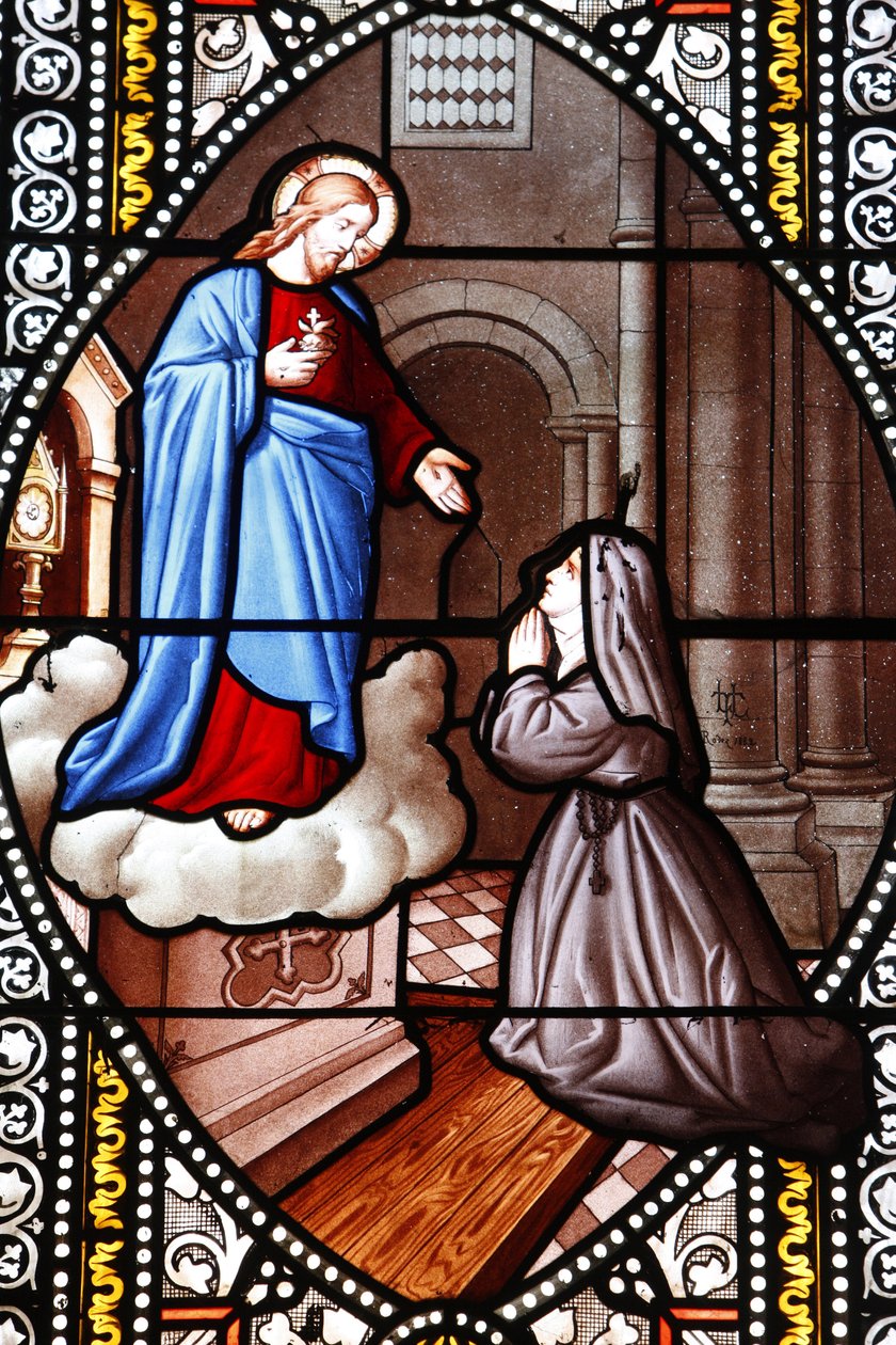 Lasimaalaus Sainte Marguerite-Marie Alacoquesta, La Cavalerie, Ranska tekijältä Unbekannt