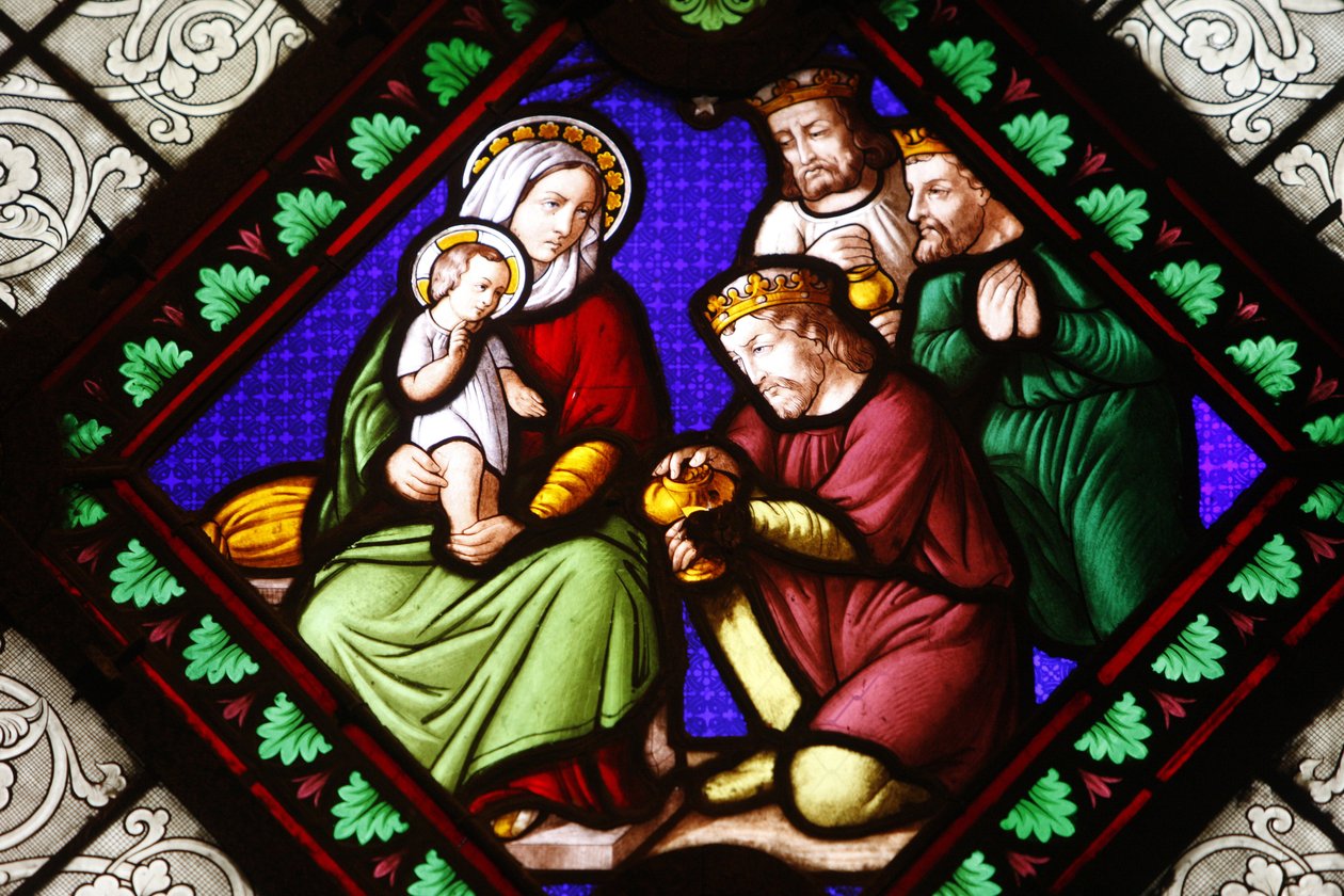 Lasimaalaus Ainayn basilikassa: Maggi, Lyon, Ranska tekijältä Unbekannt