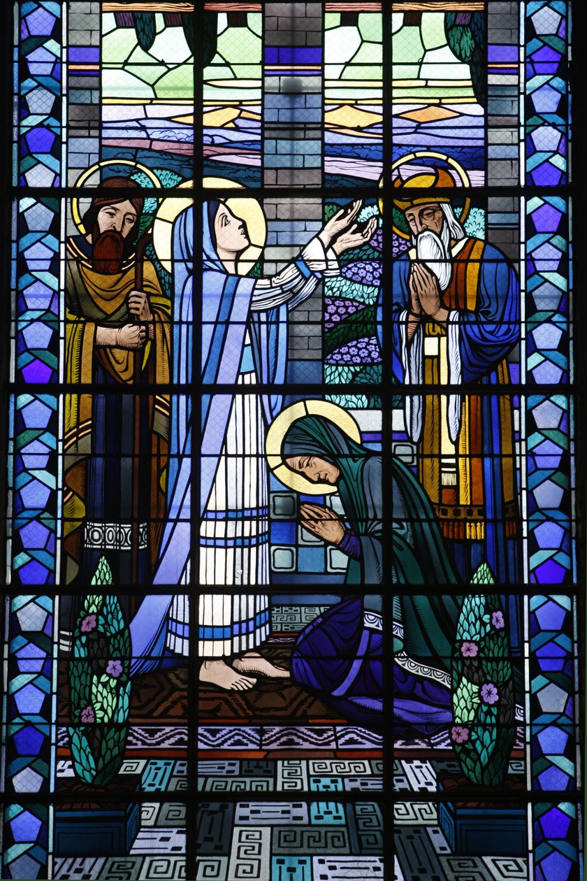 Lasimaalaus Notre Dame du Rosairen katolisessa kirkossa: Visitation, Saint-Ouen, Ranska tekijältä Unbekannt
