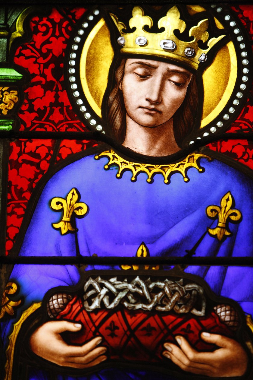 Lasimaalaus Pyhän Paavalin kirkossa Lyonissa : St Louis kantamassa orjantappurakruunua, Lyon, Ranska tekijältä Unbekannt